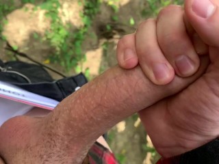 Hot Handjob OUTDOOR & Young Cute Boy CUM HARD /Perfect BODY / BIG DICK 23cm