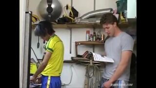 Hot Young Brazilians Get Fucked in Workshop – Steamy Latino Action