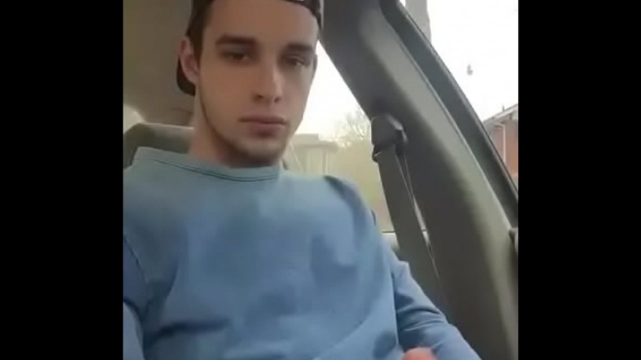 Hot Twink’s car cock stroking